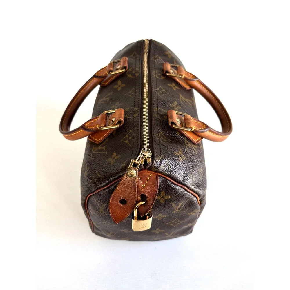 Vintage Louis Vuitton Monogram Speedy 25 Brown Canvas Top Handle Bag M41528